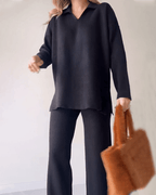 LUXE POLO COMFY SET (Ribstof) - Elegant Tweedelig Loungewear